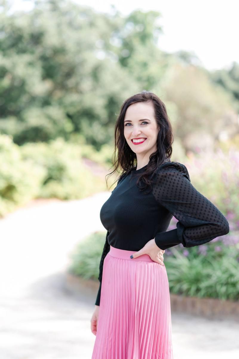Ashley Thiesen in her garden