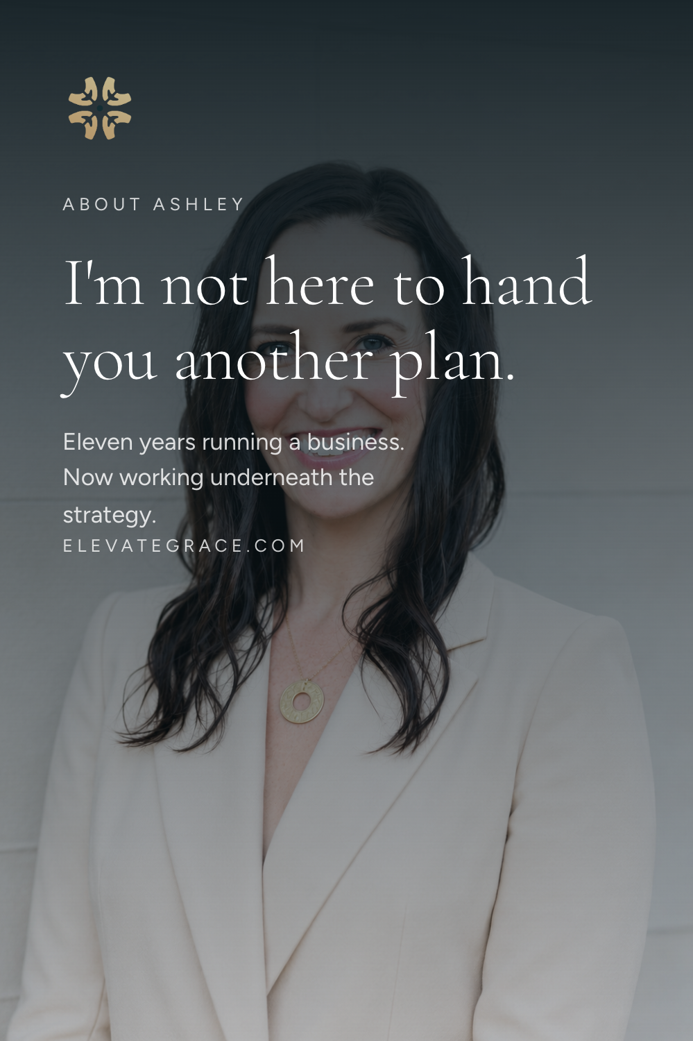 I'm not here to hand you another plan.