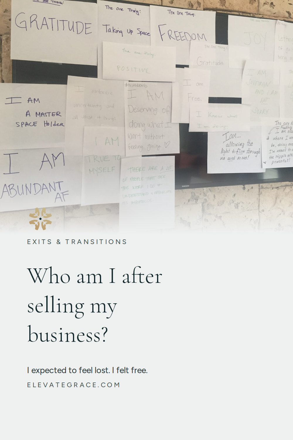Who am I after selling my business?